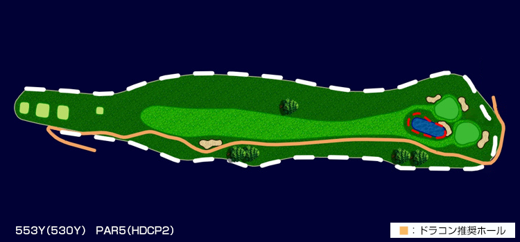 553Y(530Y) PAR5(HDCP2)ドラコン推奨ホール